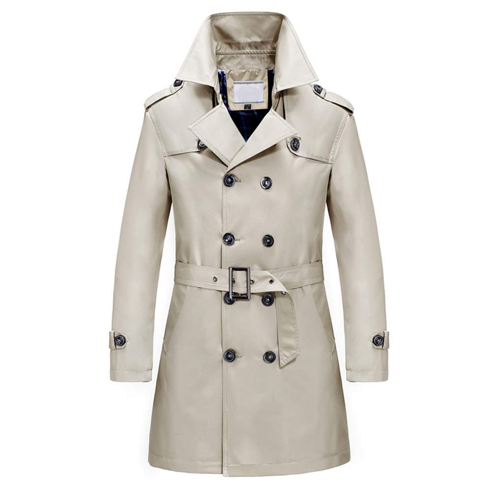 Trench Coat Double Breasted Overcoat Outerwear Pea Coat Beige