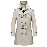 Trench Coat Double Breasted Overcoat Outerwear Pea Coat Beige