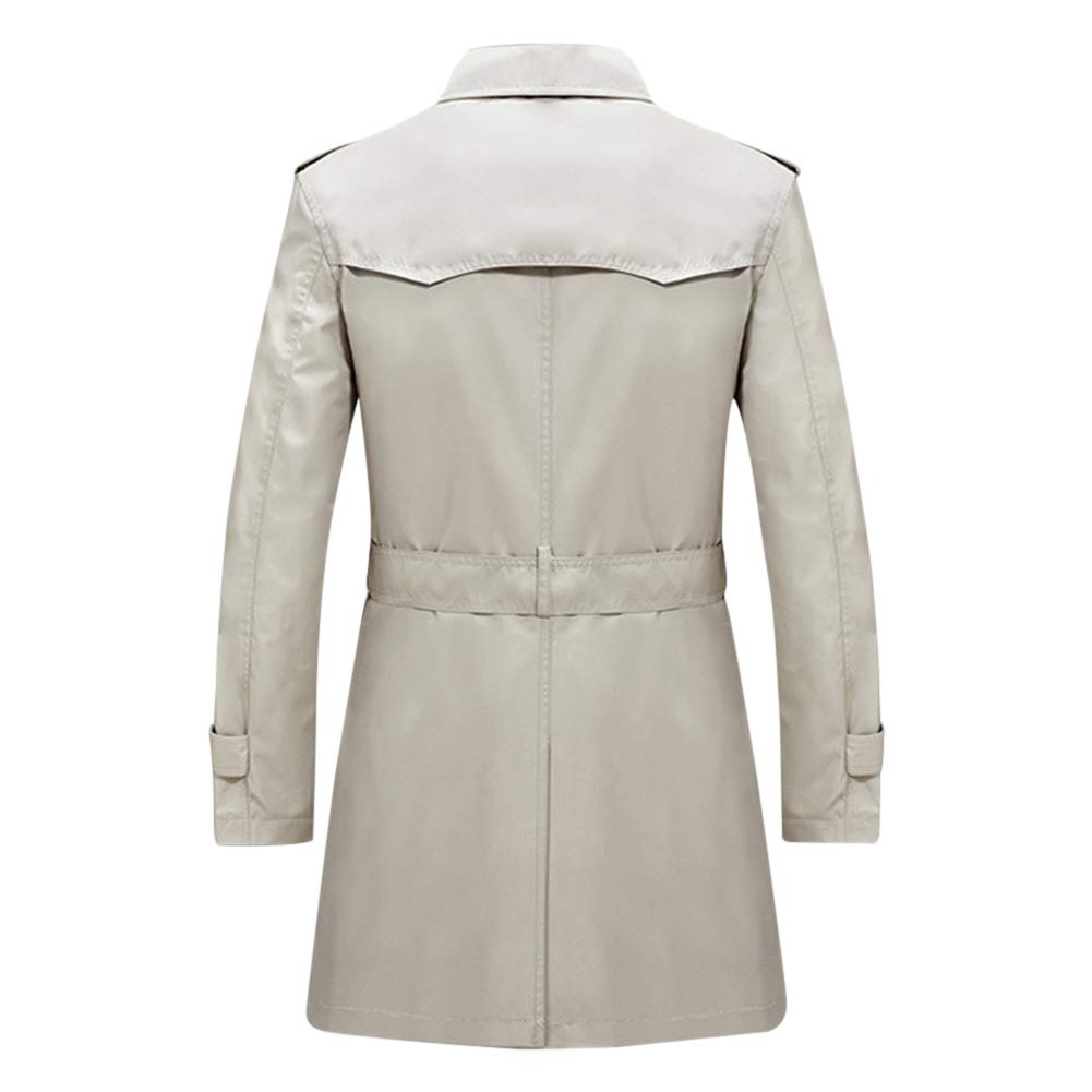 Trench Coat Double Breasted Overcoat Outerwear Pea Coat Beige