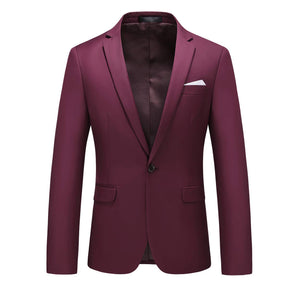 Mens 3 Piece Dress Suit Formal Casual Tux Vest Trousers Wine Red