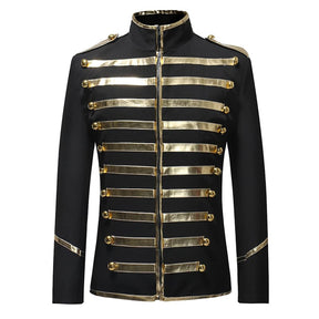 Modern Fit Royal Gold Leash Black Blazer