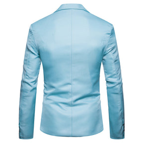 Men's Casual Slim Fit Jacket Daily Blazer Coat Tops Light Blue