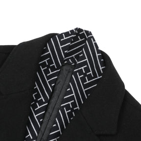 Men's Lapel Two Button Coat Black