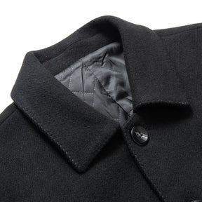 Mens Solid Color Casual Coat Black