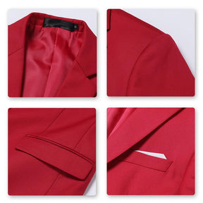 Red 3-Piece Suit Slim Fit Two Button Suit