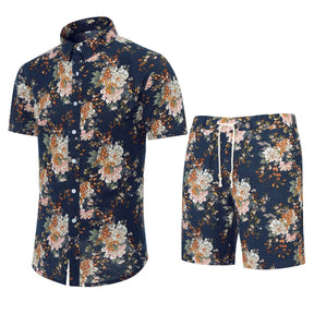 2-Piece Floral Floscular Print Style Summer Suit