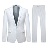 Two Piece White Suit One Button Suit