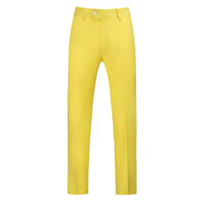 Yellow Modern Fit Straight Leg Classic Dress Pants