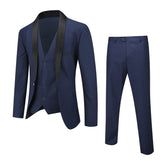 Slim Fit One Button Casual Blue 3-Piece Suit