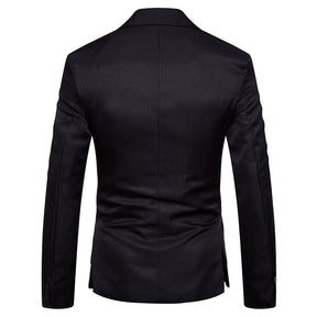 Men's Casual Slim Fit Jacket Daily Blazer Coat Tops Black