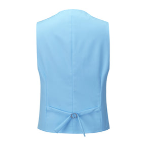 Slim Fit One Button Casual Sky Blue 3-Piece Suit