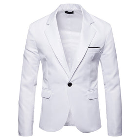 Men's Casual Slim Fit Jacket Daily Blazer Coat Tops White