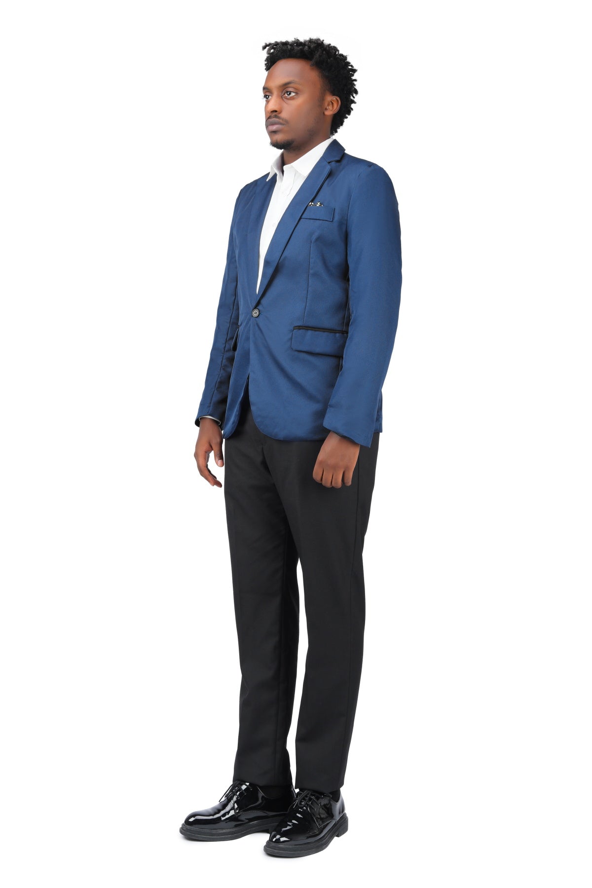 Men's Casual Suit Jacket Slim Fit Lightweight Blazer Coat Blue