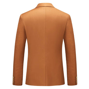 Mens 3 Piece Dress Suit Formal Casual Tux Vest Trousers Caramel