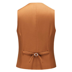 Mens 3 Piece Dress Suit Formal Casual Tux Vest Trousers Caramel