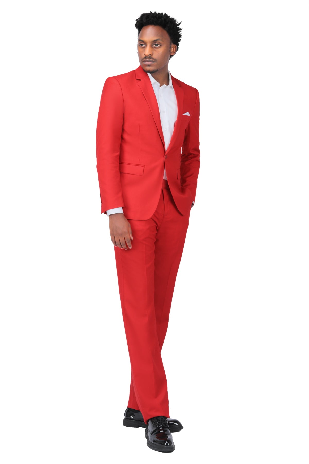 2-Piece Slim Fit Simple Designed Red Suit