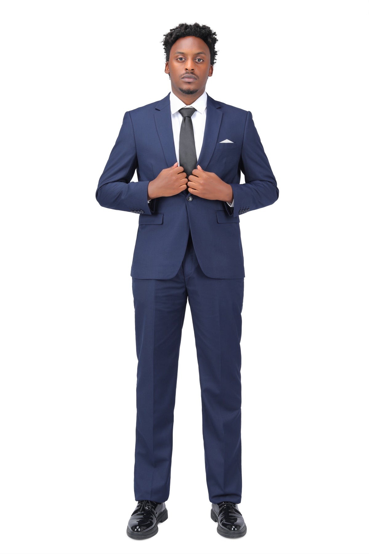 2-Piece Slim Fit Simple Designed Navy Suit
