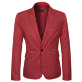 Men's Slim Fit Casual Blazer Jacket Red