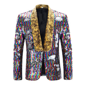 Slim Fit Motley Shiny Sequin Coat 2 Styles