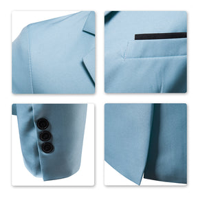 Men's Casual Slim Fit Jacket Daily Blazer Coat Tops Light Blue