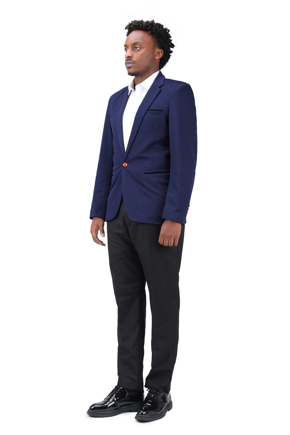Men's Suit Jacket Slim Fit Coat Business Daily Blazer Dark Blue