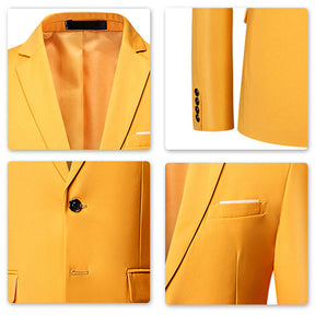 Classic Yellow Blazer Two Buttons Blazer