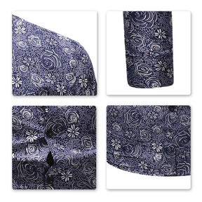 Slim Fit DarkBlue Floral Casual Shirt