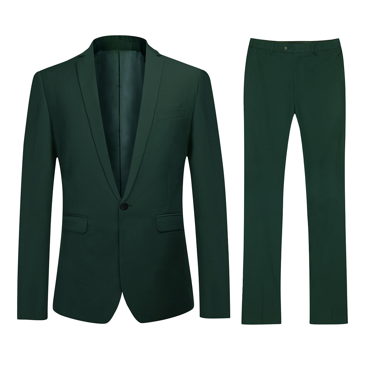 Two Piece Green Suit One Button Suit
