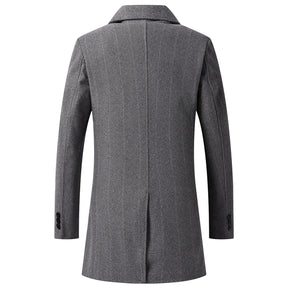 Men's Blazer Collar Double Breasted Coat Grey