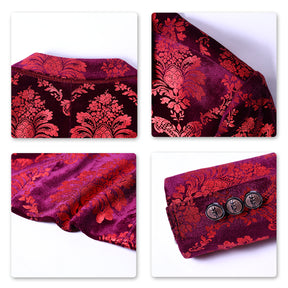 Modern Fit  Floral Red Blazer