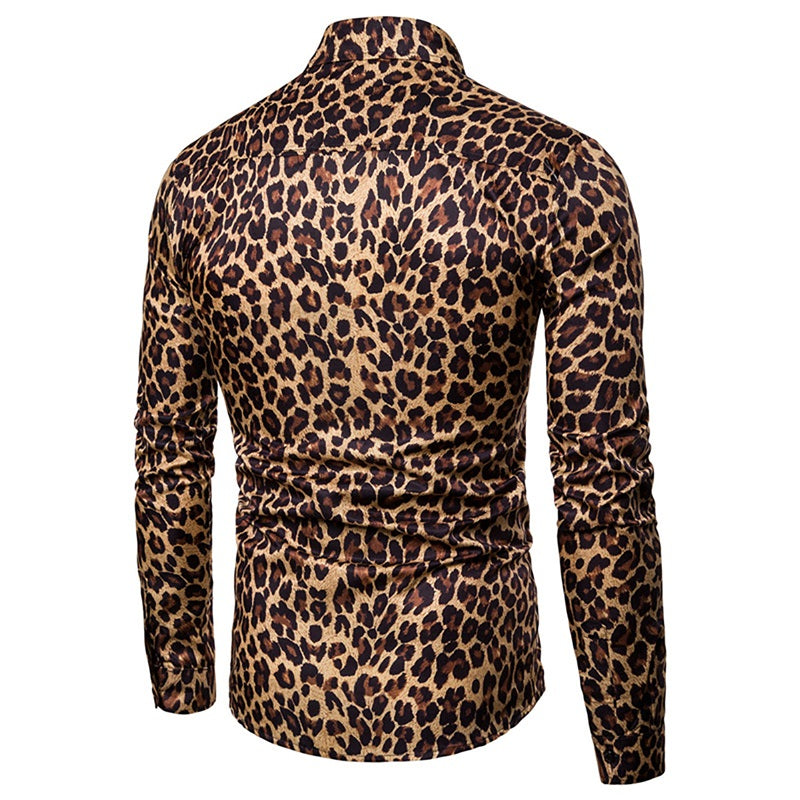 Regular Fit Leopard Style Shirt Brown