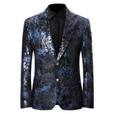 Navy Print Stylish Blazer Slim Fit Floral Blazer