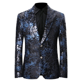 Navy Print Stylish Blazer Slim Fit Floral Blazer