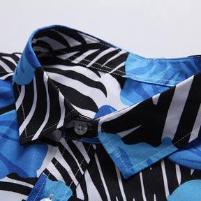 Slim Fit Long-Sleeve Shirt Blue Flower