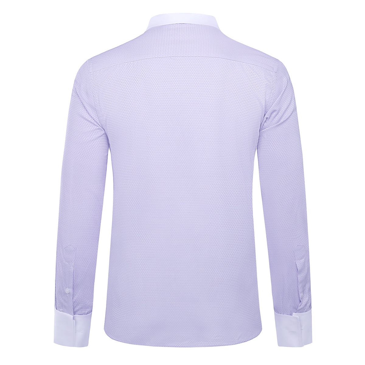 Men's Dress Shirt Slim Fit Button Down Stripe Checked Shirt Light Purple