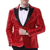 NightClub Sequin Jacket Red Party Blazer