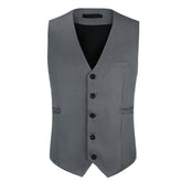 Slim Fit Solid Color Fashion Vest Dark Grey