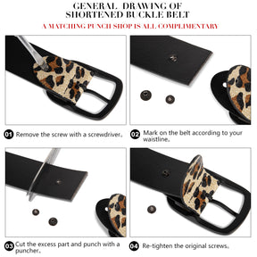 Leopard Printed Leather Belt 3 Colors