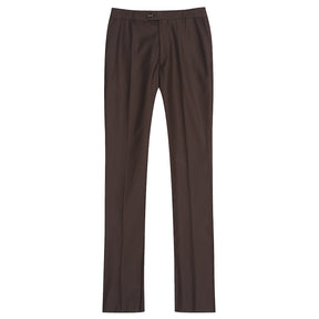 3-Piece Slim Fit Casual Plaid Suit Brown