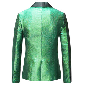 Magic Tuxedo Jacket Luxury Prom Blazer Green/Blue