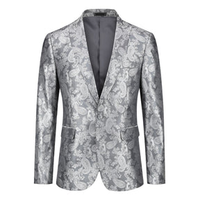 Men's Palace Dark Pattern One Button Blazer Grey