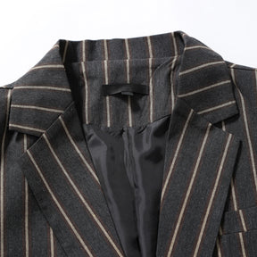 Men's Autumn Plaid Jacket One Button Casual Blazer Dark Grey