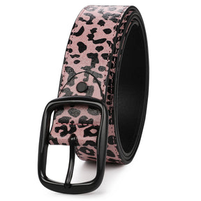 Pink Leopard Print Prong Buckle Belt