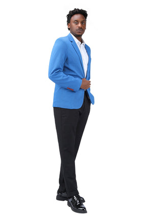 Men's Suit Jacket Slim Fit Coat Business Daily Blazer Sky Blue