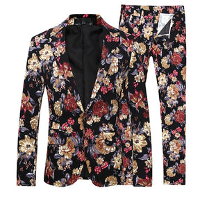 2-Piece Slim Fit Floral Suit 2 Colors - Cloudstyle