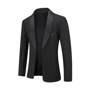 2-Piece Slim Fit One Button Casual Black Suit