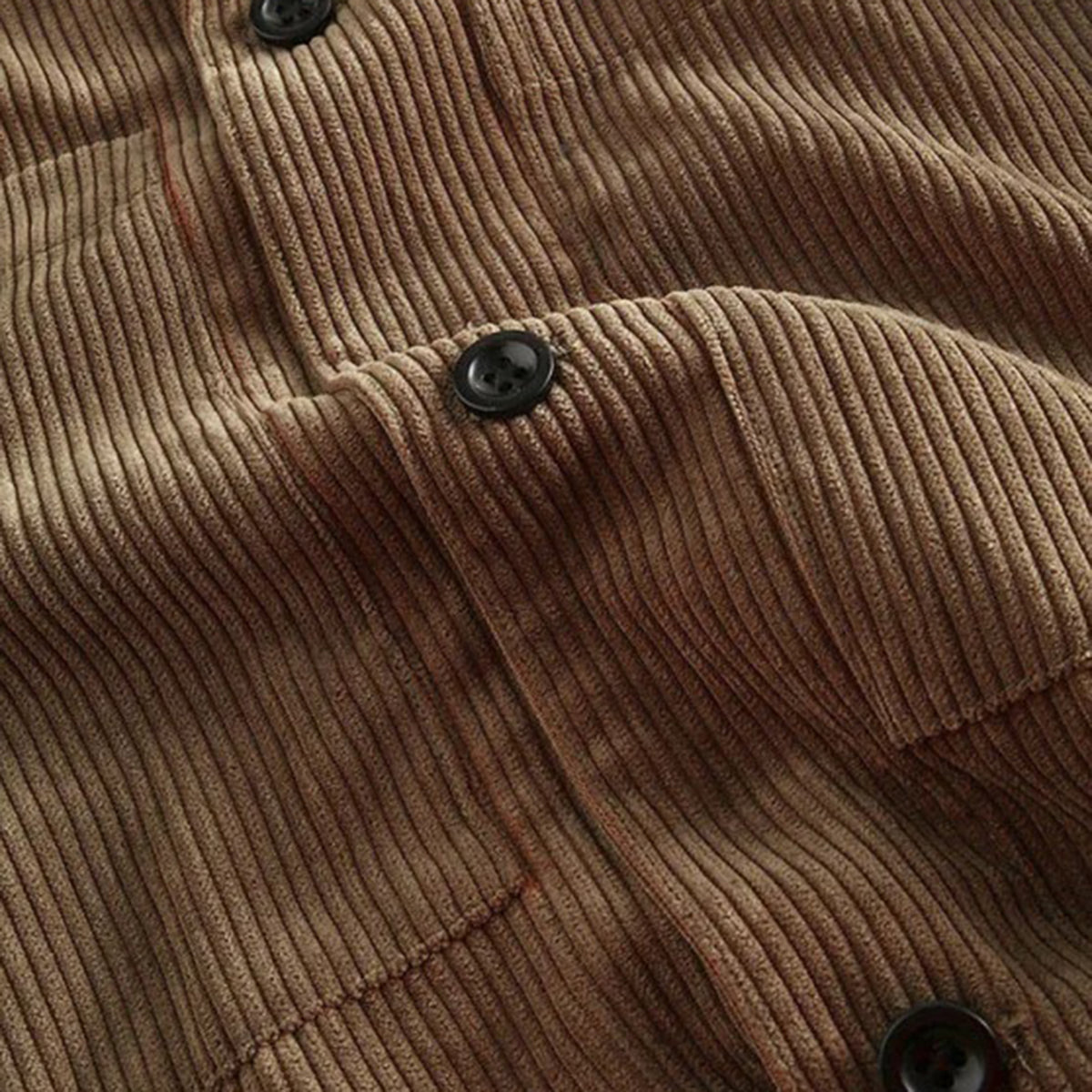 Men's Solid Color Lapel Velvet Shirt Brown