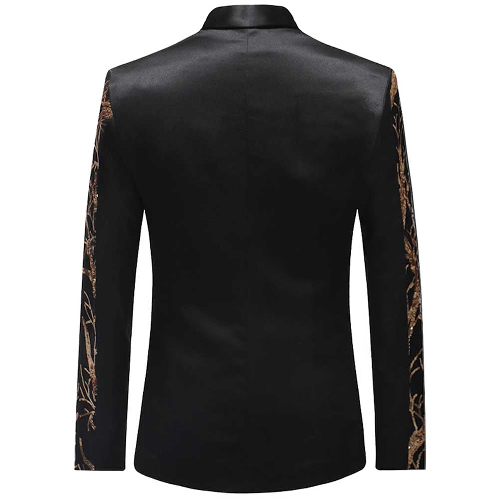 Slim Fit Sequin Blazer Casual Black Blazer