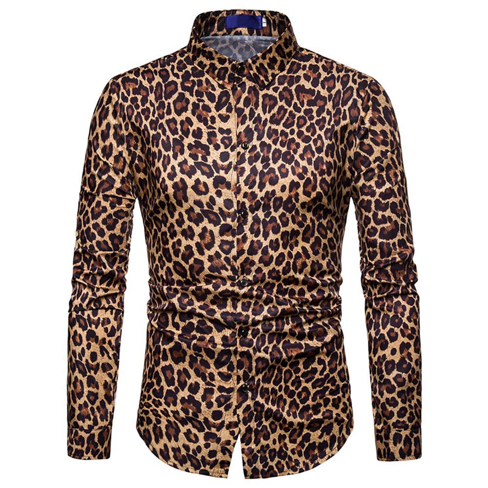 Regular Fit Leopard Style Shirt Brown