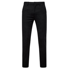 2-Piece Solid Color Two Button Single Breasted Corduroy Suit Black